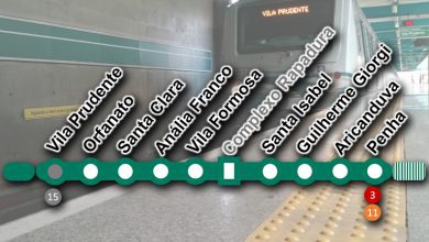 Mapa da expansão da Linha 2-Verde do Metrô de São Paulo, destacando as novas estações entre Vila Prudente e Penha, financiadas pelo BNDES.