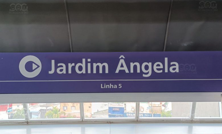 Placa ilustrativa da futura estação Jardim Ângela, parte da expansão da Linha 5-Lilás do Metrô de São Paulo.