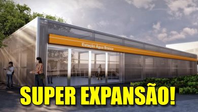 Imagem da expansão da Estação Água Branca para integrar as Linhas 3-Vermelha e 6-Laranja do Metrô, com design moderno e acessível.