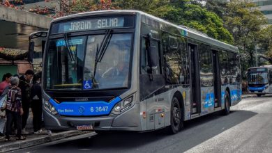 Ônibus da linha 5106/21 da SPTrans com destino ao Jardim Selma, no Terminal Água Espraiada, em São Paulo.