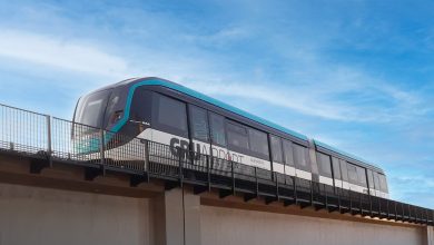 Imagem do sistema People Mover, transporte automatizado que liga o Aeroporto de Guarulhos à estação da CPTM.