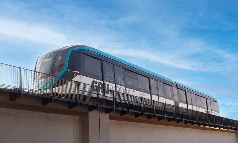 Imagem do sistema People Mover, transporte automatizado que liga o Aeroporto de Guarulhos à estação da CPTM.