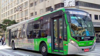 Ônibus da SPTrans em operação especial durante evento no Allianz Parque.