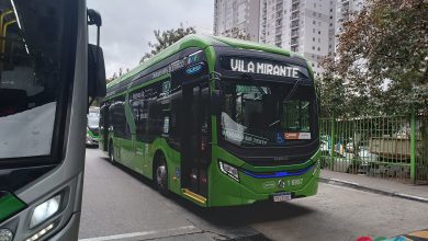 Ônibus elétrico e-Volksbus 22L realizando teste na linha 9018/10 em São Paulo.