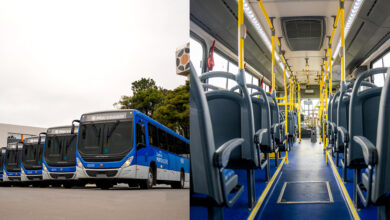 Imagem de novos ônibus Marcopolo Torino da Nortran, com interior acessível e moderno para passageiros em Porto Alegre.