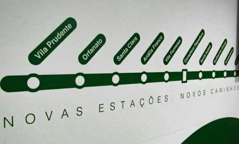 Mapa de expansão das obras da Linha 2-Verde com as novas estações. As novas obras da linha.