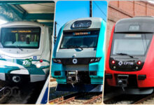 Três trens, um do Metrô, um da ViaMobilidade e um da CPTM, representando as obras metrô trens SP.