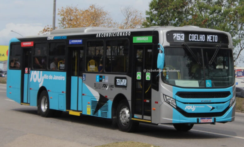 Ônibus Sou Rio Caio Apache Vip V na Zona Oeste RJ, com destino Coelho Neto.